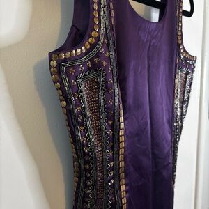 AD LIB Purple Satin Sheath Dress